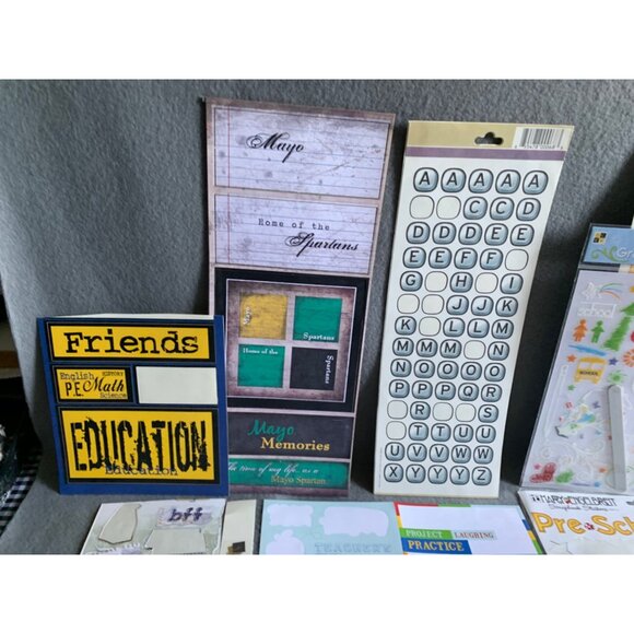 Back To School Scrapbooking Supplies Kit: Stickers Labels & Papers - Picture 5 of 13